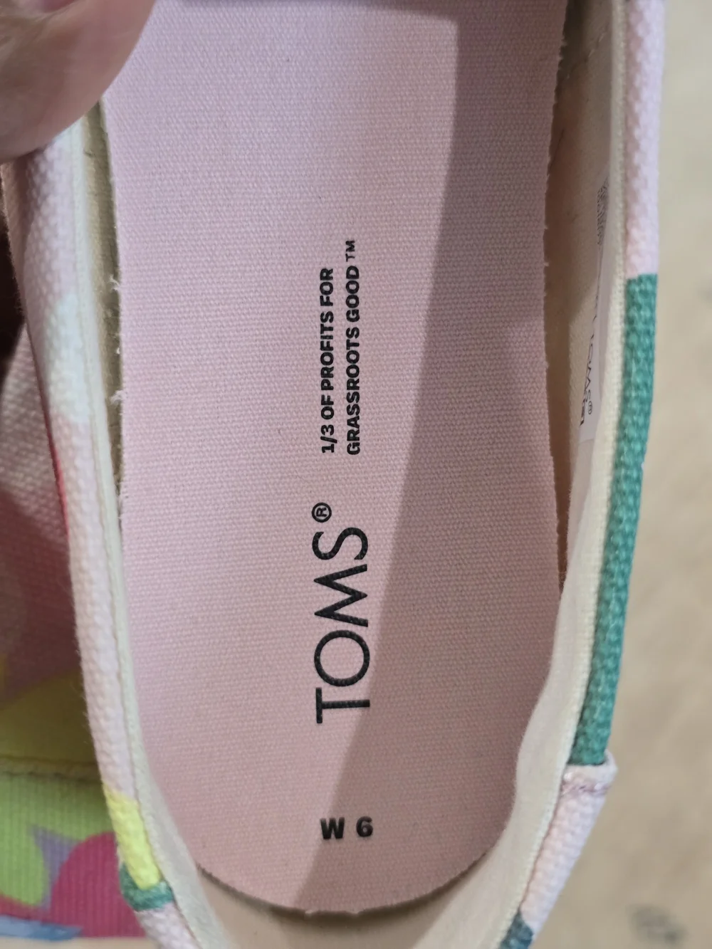 TOMS Kids Pink Floral Slip-On Shoes